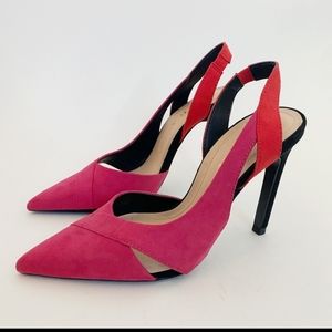 NWOT Zara Shoes | Zara Contrast High Heels | Color: Orange/Pink | Size: